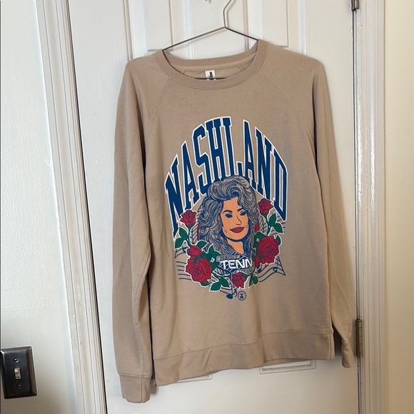 Ashland Tan Sweatshirt Cozy Casual Top - Picture 1 of 6